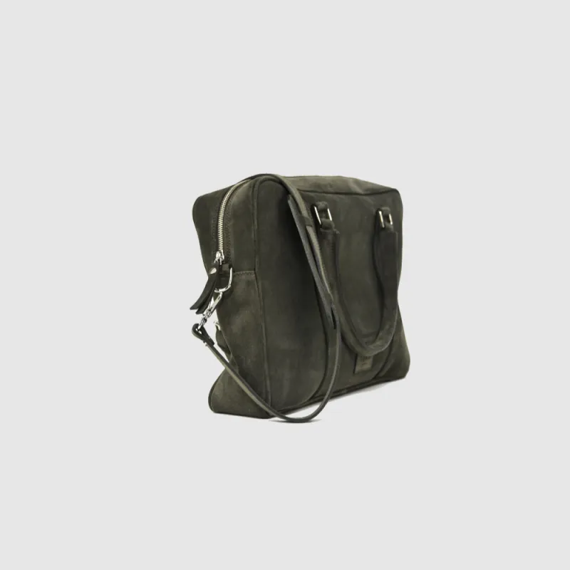 Singlezipp Bag MIKA suede oliva